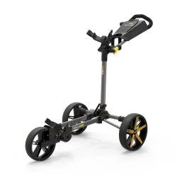 Powakaddy DLX-Lite FF Push Trolley - Gunmetal With Yellow Trim