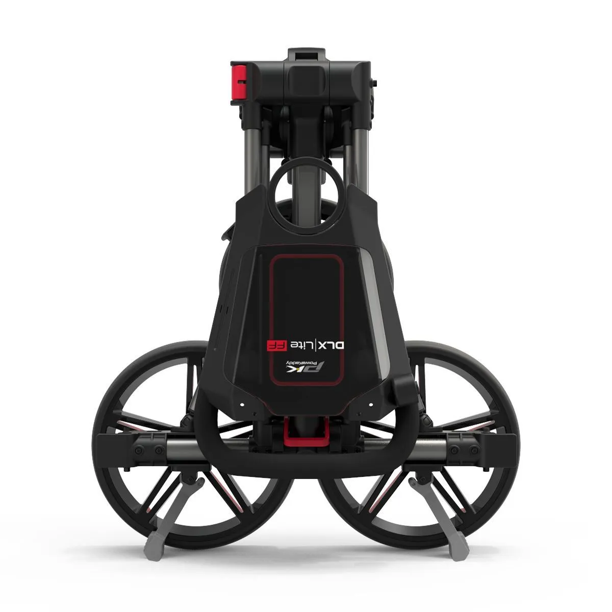 Powakaddy DLX-Lite FF Push Trolley - Gunmetal With Red Trim 5 Powakaddy DLX-Lite FF Push Trolley - Gunmetal With Red Trim - Image 3