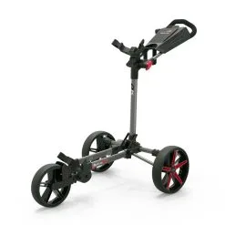 Powakaddy DLX-Lite FF Push Trolley - Gunmetal With Red Trim