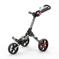 Powakaddy Micra Push Trolley - Gunmetal With Red Trim