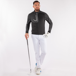 Galvin Green Mens Daxton Insula Pullover - Black/Granite Grey/White -Golf Bags Shop 0024544 galvin green mens daxton insula pullover blackgranite greywhite