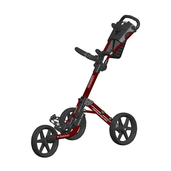 FastFold Mission 5.0 3 Wheel Golf Trolley - Burgundy/Black 3 FastFold Mission 5.0 3 Wheel Golf Trolley - Burgundy/Black